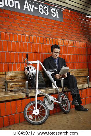 Businessman Commuting by Bike and Subway View Large Photo Image Stock Photo - Businessman Commuting by Bike and Subway. Fotosearch