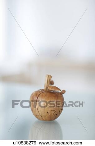 Stock Photo - Single Wooden Apple. Fotosearch