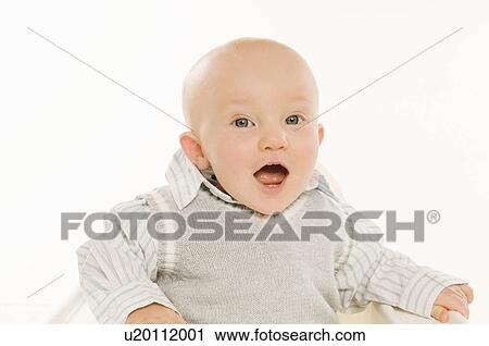 Stock Image - A portrait of a baby boy.. Fotosearch
