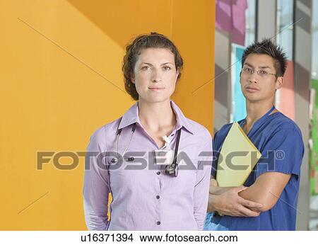 Picture - A portrait of a doctor and a nurse. Fotosearch