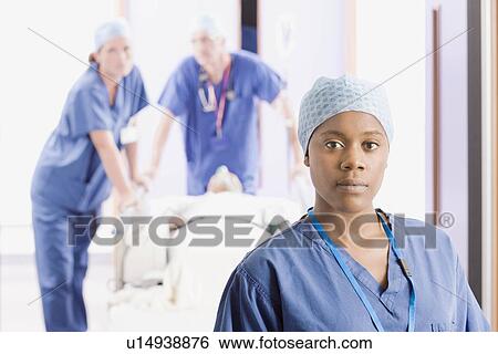 Stock Photograph - A portrait of a female nurse. Fotosearch
