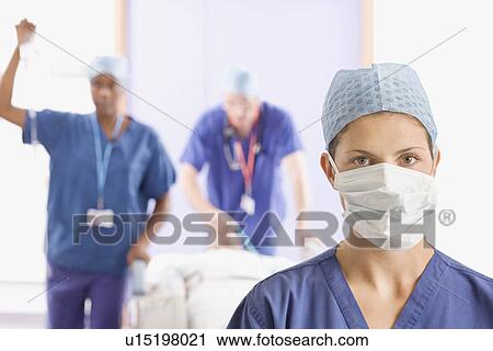 Stock Image - A portrait of a female surgeon. Fotosearch