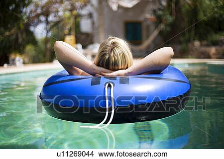 A woman in a swimming pool View Large Photo Image Picture - A woman in a swimming pool. Fotosearch