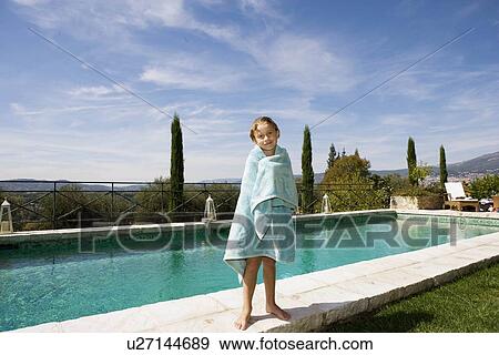 Stock Photo - Boy at pool. Fotosearch