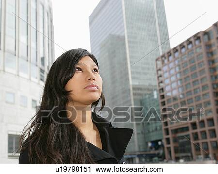 Businesswoman looking up View Large Photo Image Stock Image - Businesswoman looking up. Fotosearch