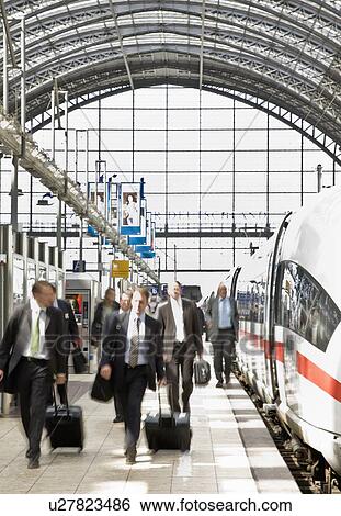 Stock Photograph - Busy Train Station. Fotosearch