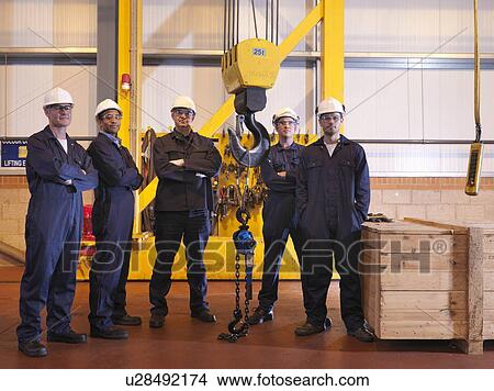 Picture - Engineers With Crane. Fotosearch