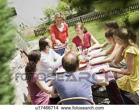 Picture - Family at a picnic. Fotosearch