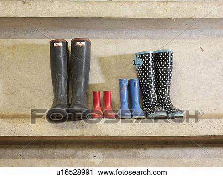 Four Pairs Of Wellington Boots View Large Photo Image Stock Image - Four Pairs Of Wellington Boots. Fotosearch