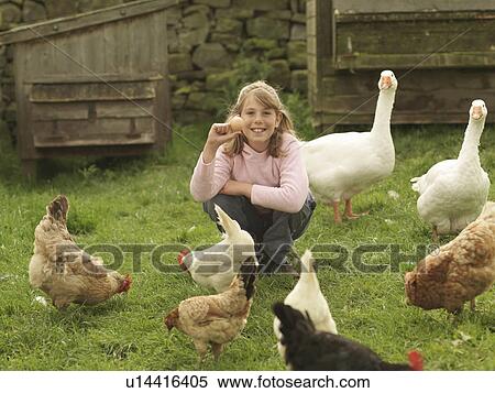 Girl Holding Egg With Hens And Geese View Large Photo Image Stock Photography - Girl Holding Egg With Hens And Geese. Fotosearch
