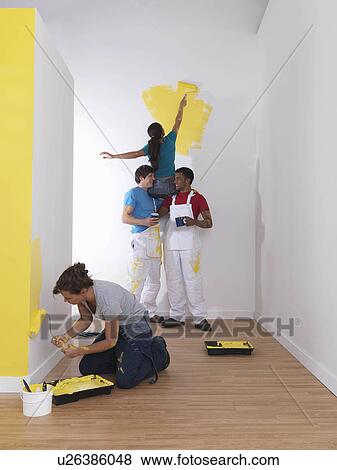 Girls paint men drink tea. View Large Photo Image Stock Photo - Girls paint men drink tea.. Fotosearch