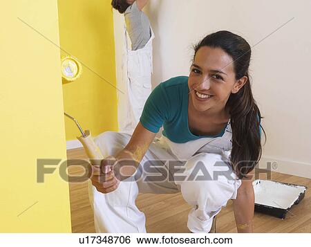 Stock Photograph - Girls painting.. Fotosearch