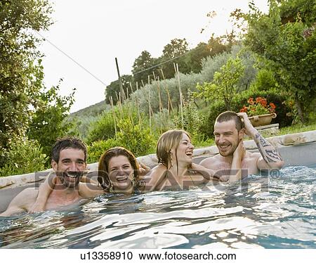 Group of friends in pool View Large Photo Image Stock Image - Group of friends in pool. Fotosearch