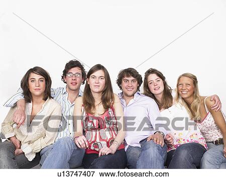 group of friends smiling View Large Photo Image Stock Photo - group of friends smiling. Fotosearch