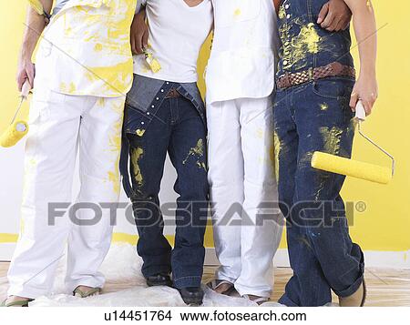 Picture - Group taking a break from painting.. Fotosearch