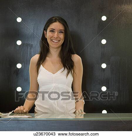 Portrait of a shop clerk View Large Photo Image Stock Image - Portrait of a shop clerk. Fotosearch