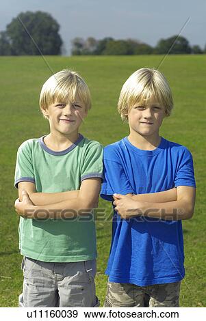 Stock Photo - two blond boys. Fotosearch