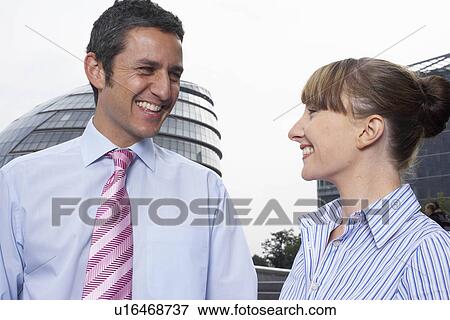 Two office workers outside View Large Photo Image Stock Photo - Two office workers outside. Fotosearch