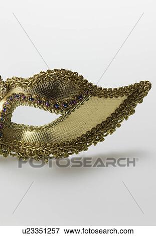 Close Up of Golden Carnival Mask View Large Photo Image Stock Photo - Close Up of Golden Carnival Mask. Fotosearch