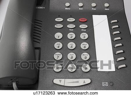 Stock Image - Close-Up of Landline Telephone. Fotosearch