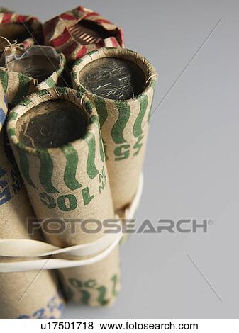 Close-Up of US Coin Rolls View Large Photo Image Stock Photo - Close-Up of US Coin Rolls. Fotosearch
