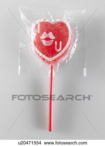 Picture - Heart Shaped Lollipop. Fotosearch