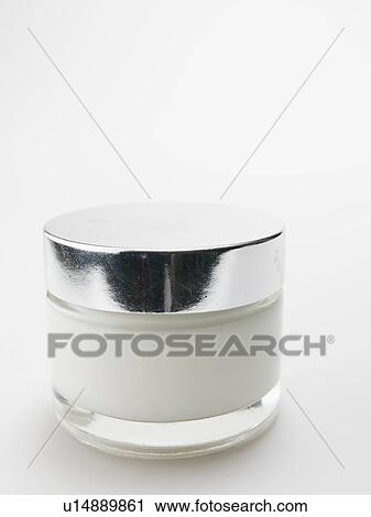 Stock Image - Pot of Moisturizer. Fotosearch