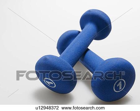Set of Blue Dumbbells View Large Photo Image Stock Image - Set of Blue Dumbbells. Fotosearch