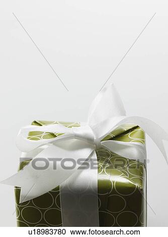 Single Gift with Ribbon Bow View Large Photo Image Stock Image - Single Gift with Ribbon Bow. Fotosearch