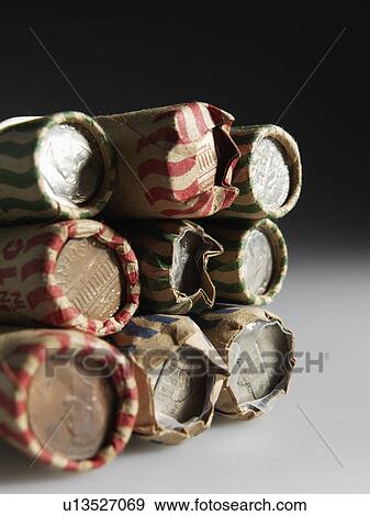 Stack of US Coin Rolls View Large Photo Image Stock Photo - Stack of US Coin Rolls. Fotosearch