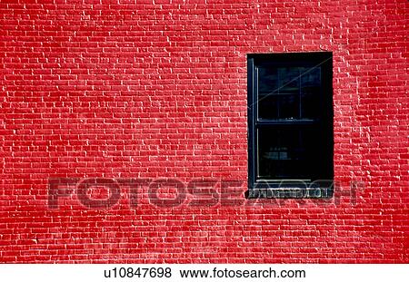 Pictures Of Bright Red Painted Brick Wall With Window U10847698 Bright Red Painted Brick Wall With Window