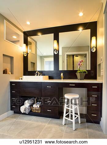 Contemporary bathroom sink and vanity View Large Photo Image Stock Image - Contemporary bathroom sink and vanity. Fotosearch