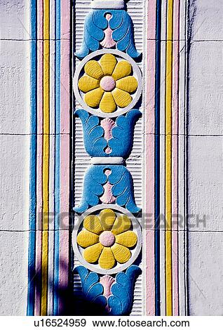 Stock Photo - Detail art deco building facade. Fotosearch