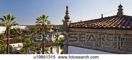 Detail red tile roofs of Spanish style buildings, panoramic View Large Photo Image Stock Photography - Detail red tile roofs of Spanish style buildings, panoramic. Fotosearch