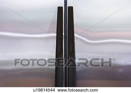 Picture - Detail stainless steel refrigerator doors. Fotosearch