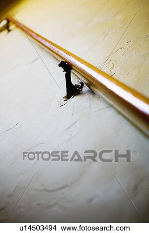 Detail wall mounted hand rail View Large Photo Image Picture - Detail wall mounted hand rail. Fotosearch