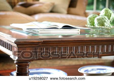 Stock Photo - Detail wooden coffee table. Fotosearch