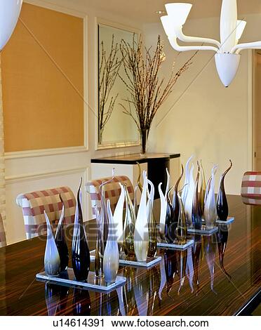 Dining room table with glass centerpiece View Large Photo Image Stock Image - Dining room table with glass centerpiece. Fotosearch