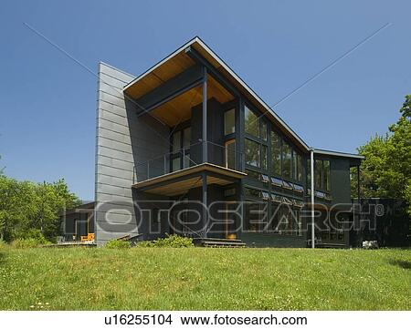 Exterior modern home View Large Photo Image Picture - Exterior modern home. Fotosearch