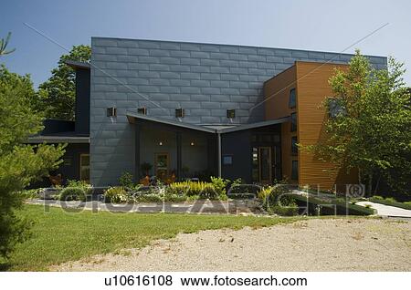 Stock Photo - Front entrance to modern home. Fotosearch