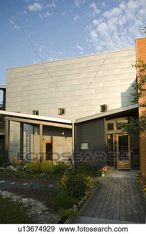 Front entrance to modern home View Large Photo Image Stock Photo - Front entrance to modern home. Fotosearch