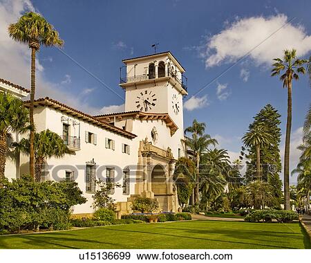 Front exterior Santa Barbara courthouse View Large Photo Image Stock Photo - Front exterior Santa Barbara courthouse. Fotosearch