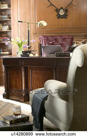 Home office with armchair View Large Photo Image Stock Photo - Home office with armchair. Fotosearch
