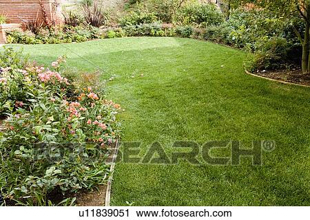 Lawn with landscaping View Large Photo Image Stock Image - Lawn with landscaping. Fotosearch