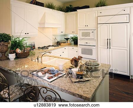 Light colored traditional kitchen View Large Photo Image Stock Photo - Light colored traditional kitchen. Fotosearch