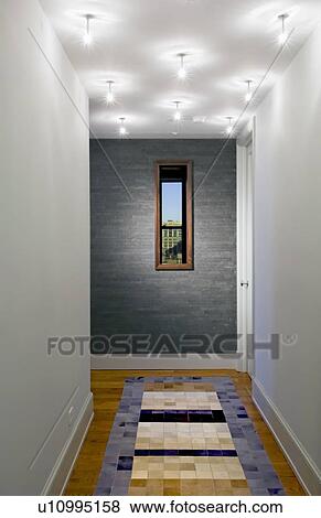 Stock Photo - Modern hallway with tile and hardwood floor. Fotosearch