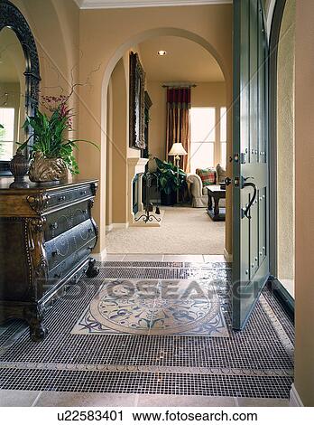 Mosaic tiled floor of home entry View Large Photo Image Stock Image - Mosaic tiled floor of home entry. Fotosearch