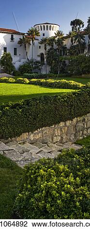Stone staircase in sunken garden at Santa Barbara Courthouse, panoramic View Large Photo Image Stock Image - Stone staircase in sunken garden at Santa Barbara Courthouse, panoramic. Fotosearch
