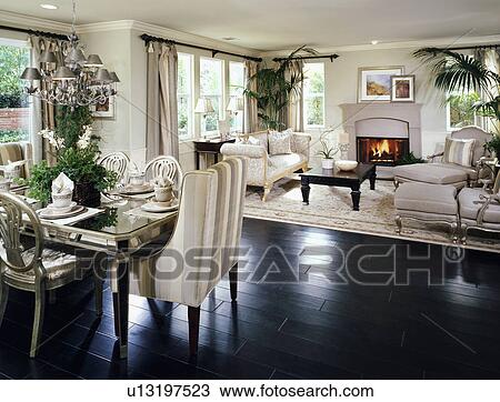 Traditional dining and sitting area View Large Photo Image Stock Image - Traditional dining and sitting area. Fotosearch