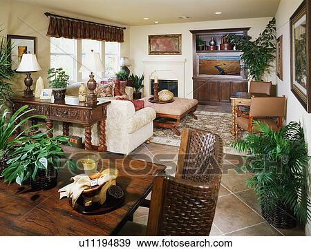 Traditional dining and sitting area View Large Photo Image Stock Photo - Traditional dining and sitting area. Fotosearch